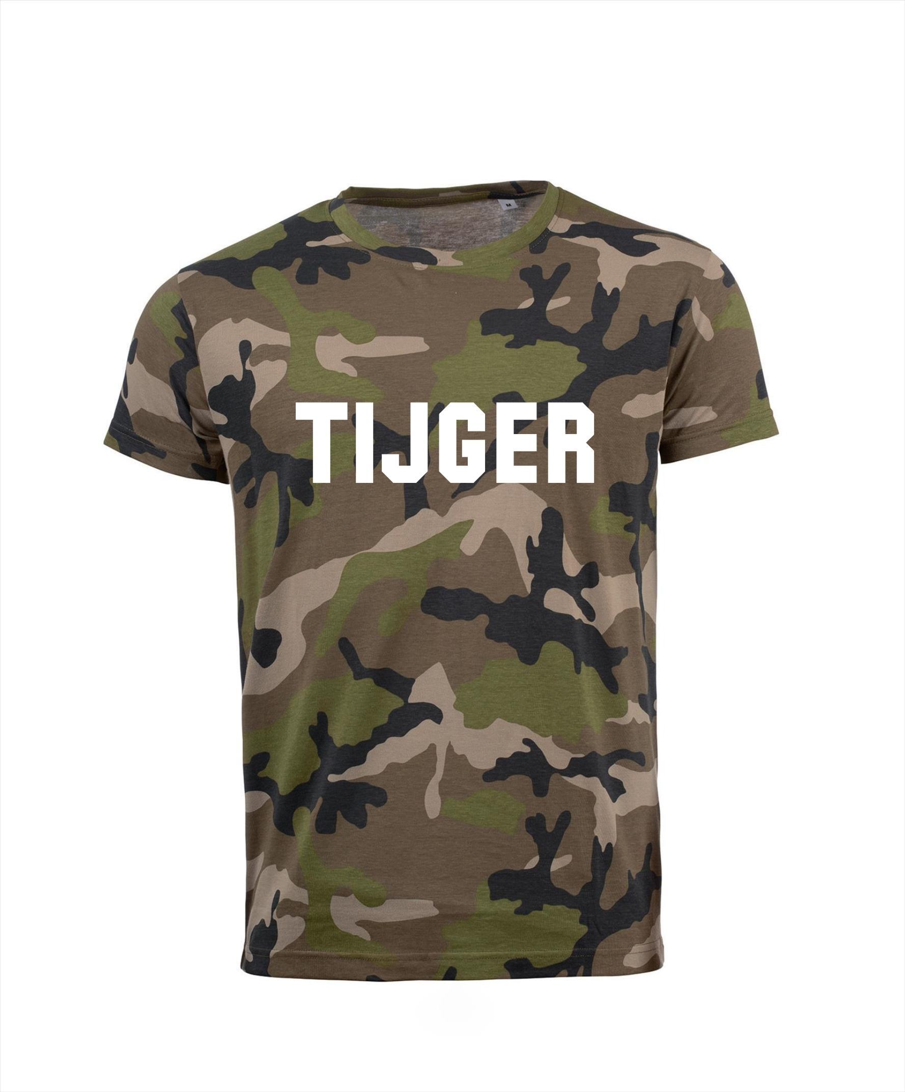 Tijger T-shirt camouflage legergroen