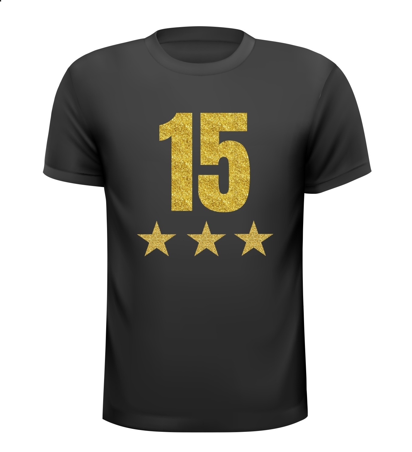 15 jaar jubileum glitter goud T-shirt jubileum