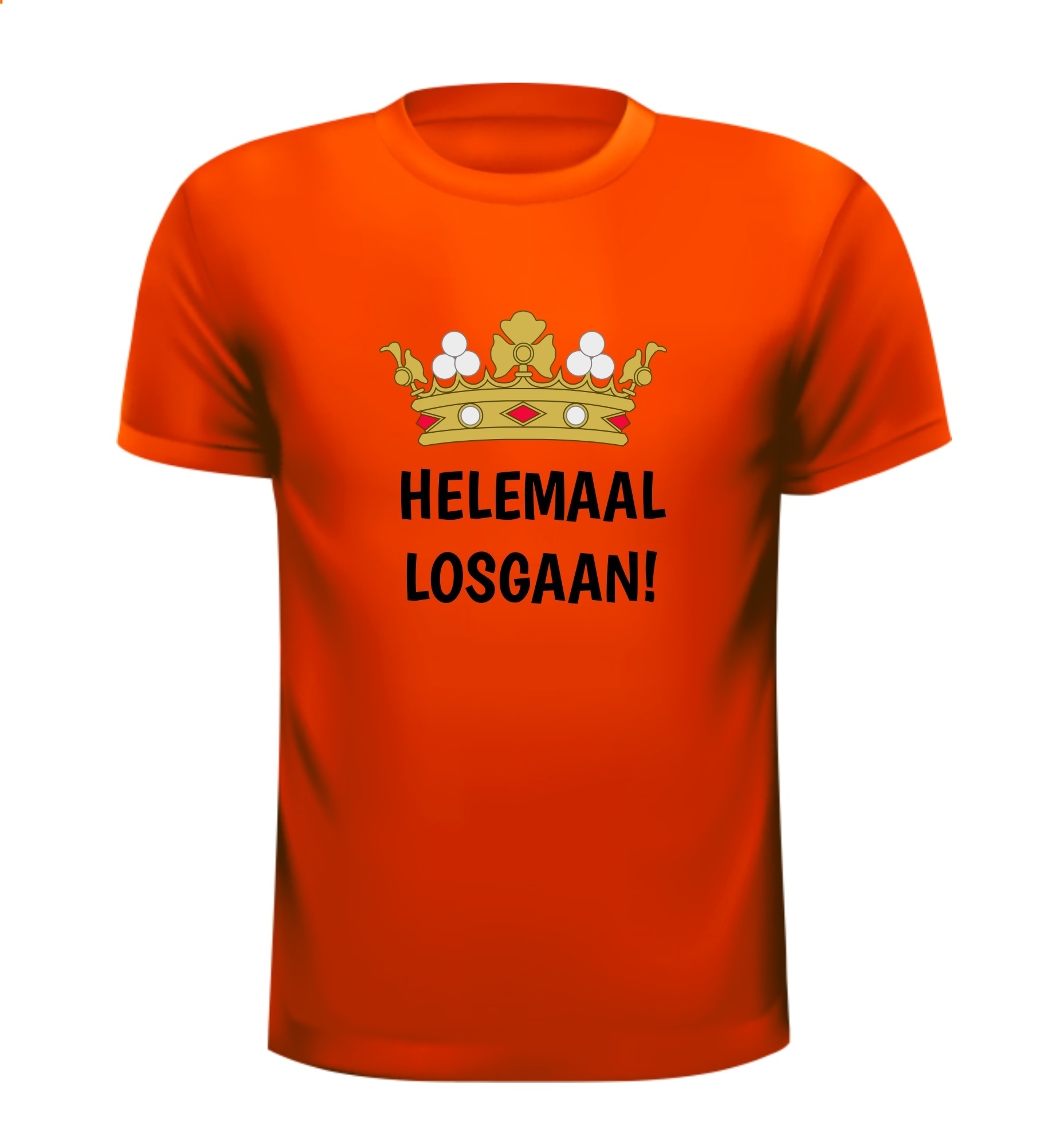 Helemaal losgaan koningsdag oranje T-shirt