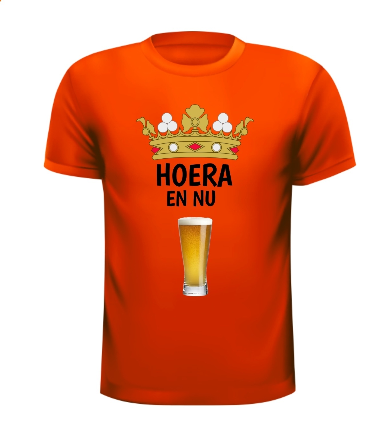 Hoera en nu bier Koningsdag T-shirt