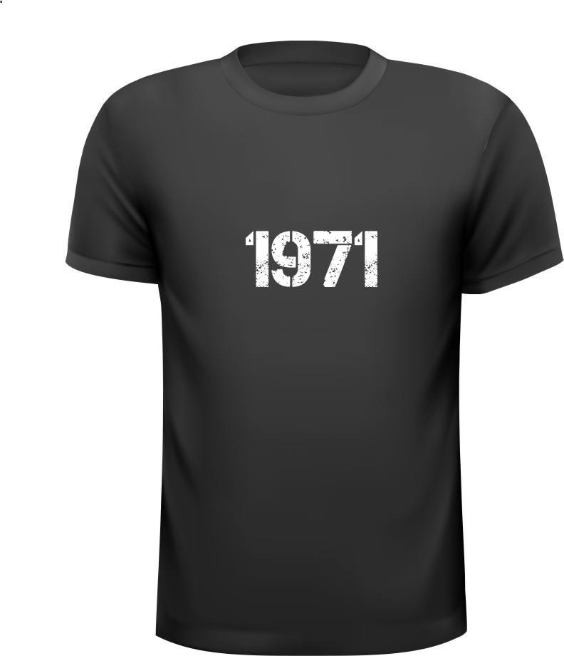 jaartal 1971 vintage opdruk shirt