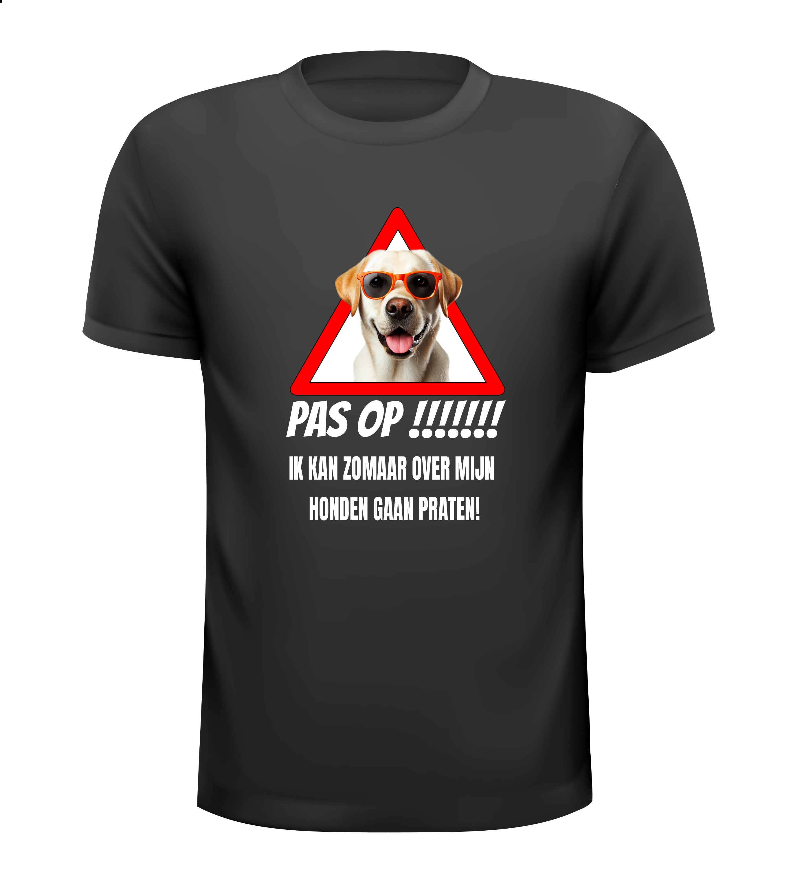 Pas op grappig honden T-shirt