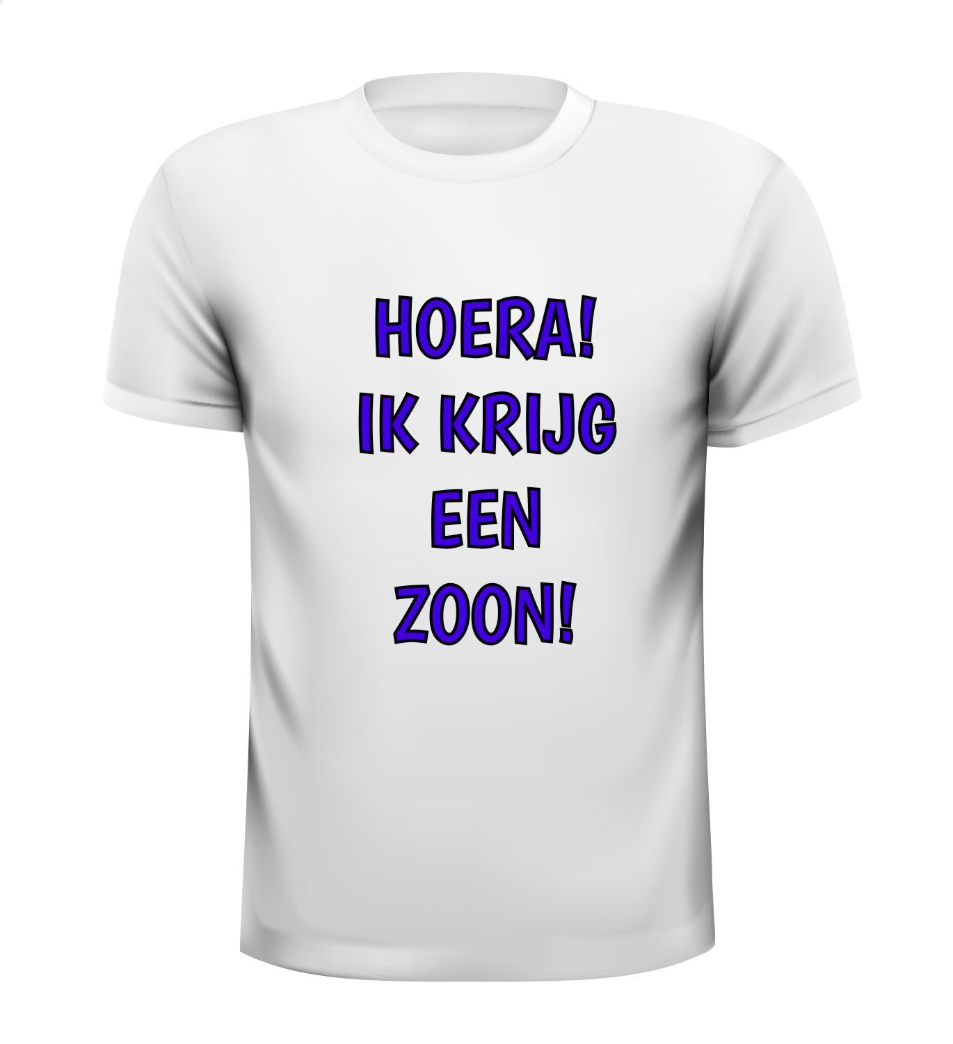 Shirt Hoera ik krijg een zoon T-shirt gezinsuitbreiding geboorte jongen