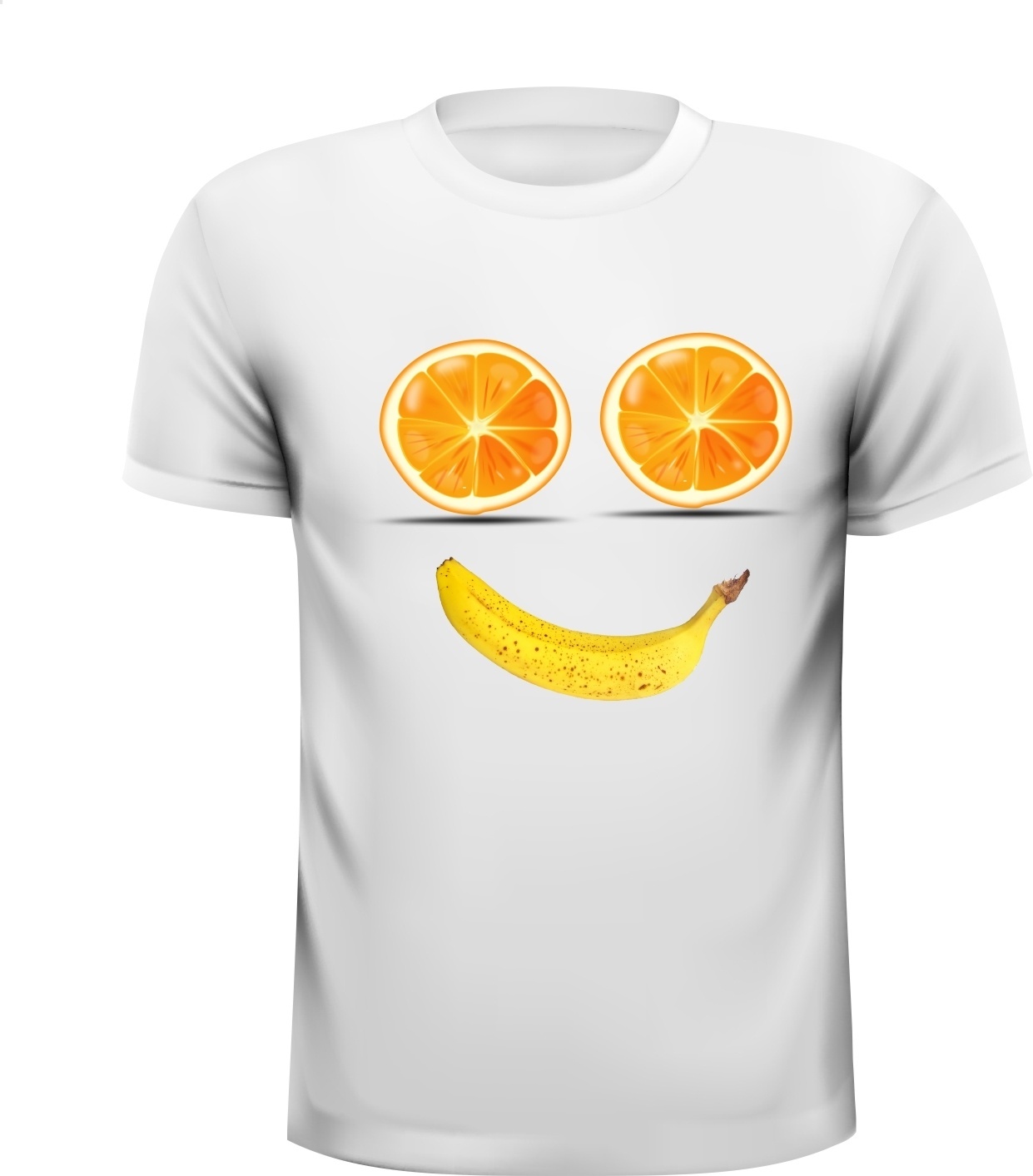 smile gezicht sinaasappel banaan fruitmonster T-shirt