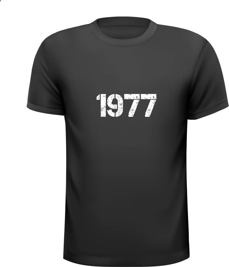 T-shirt met vintage opdruk jaartal 1977