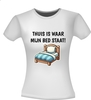 foto 4 Thuis is waar mijn bed staat T-shirt uitspraak grappig gek lollig