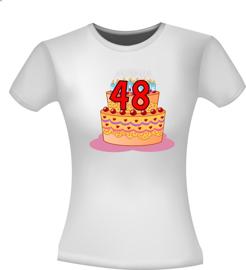 Leuk en orgineel verjaardag shirt 48 jaar full colour
