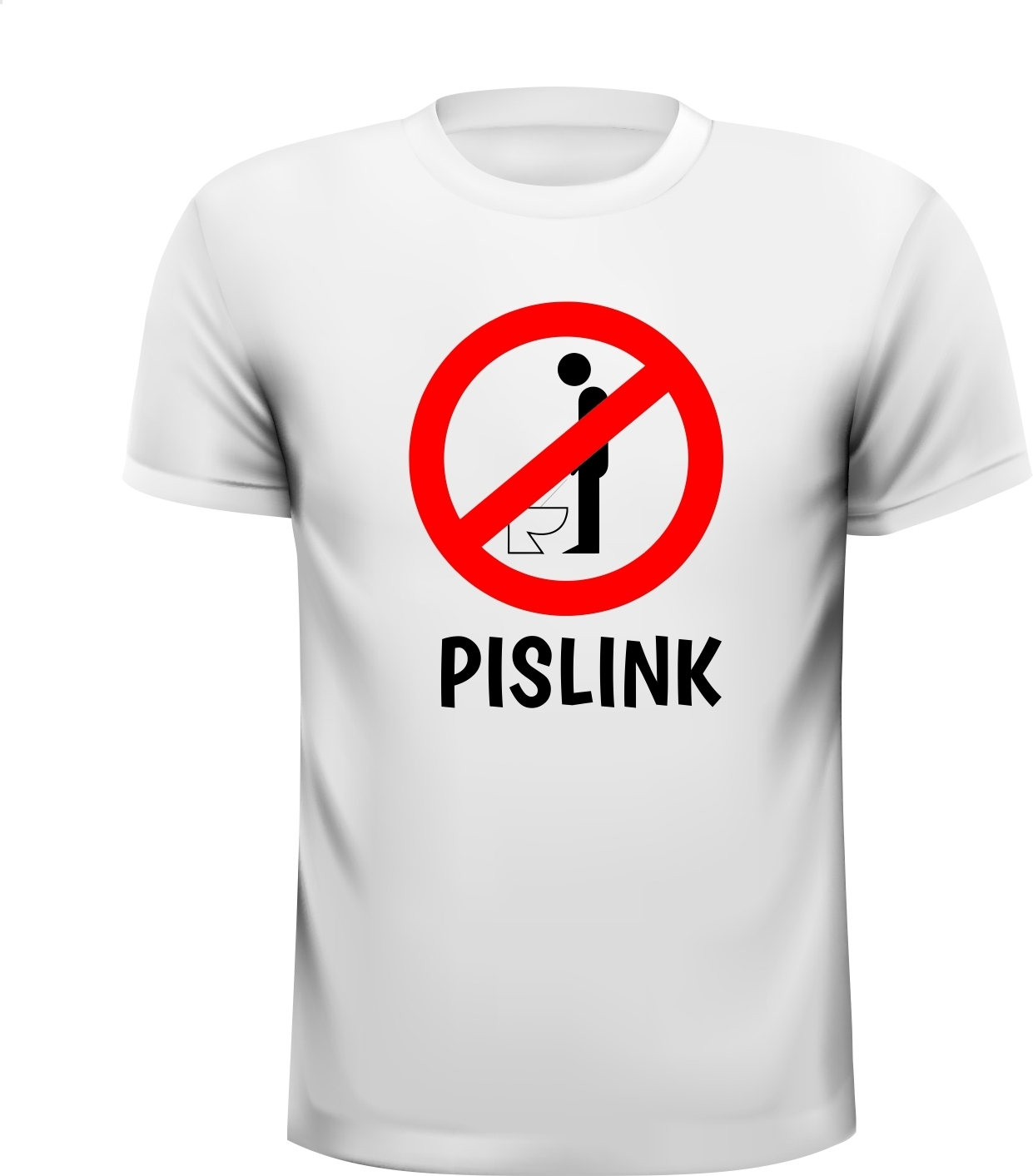 Pislink T-shirt grappig verkeersbord