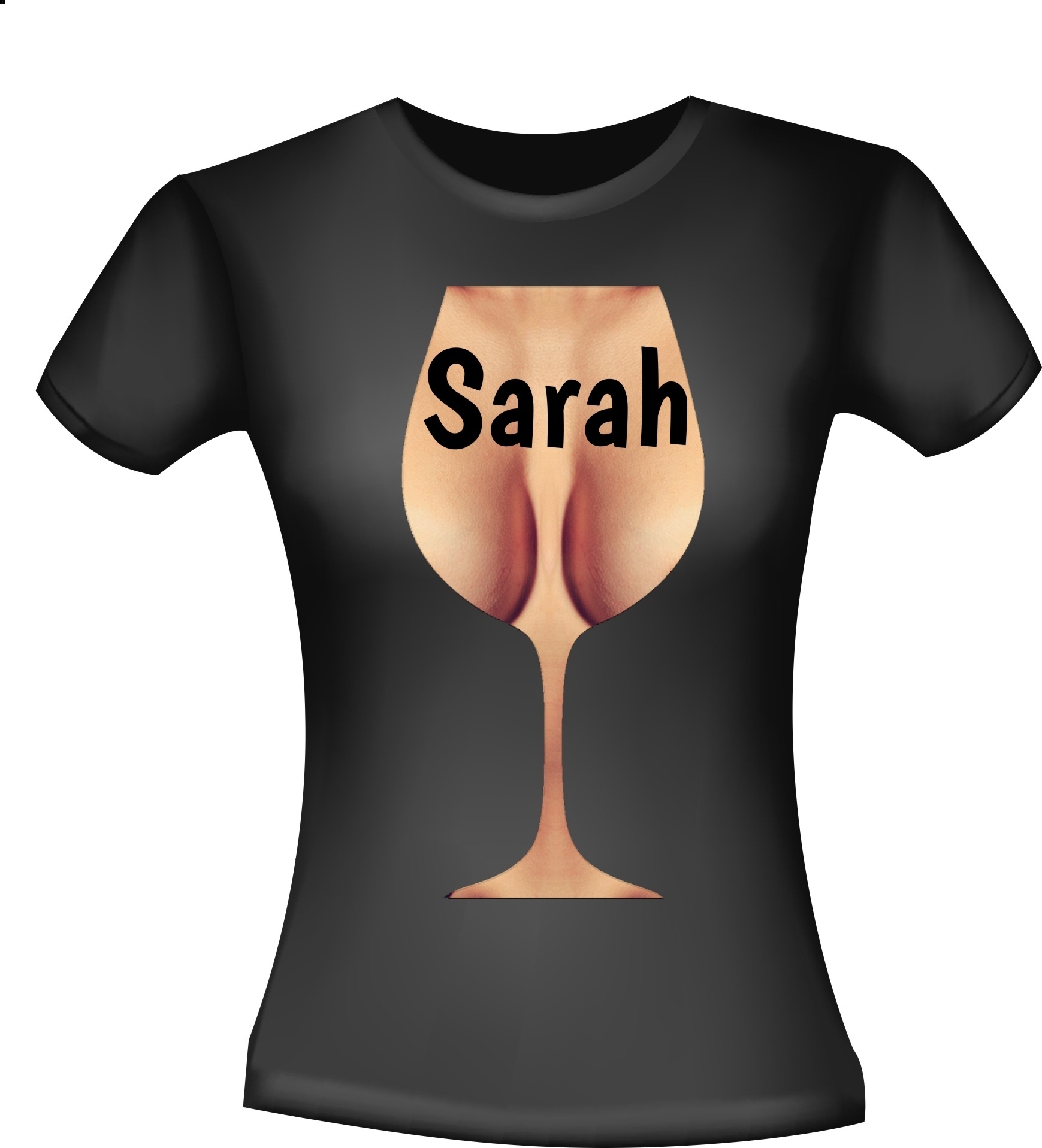 Sarah 50 borsten t-shirt ondeugend wijnglas