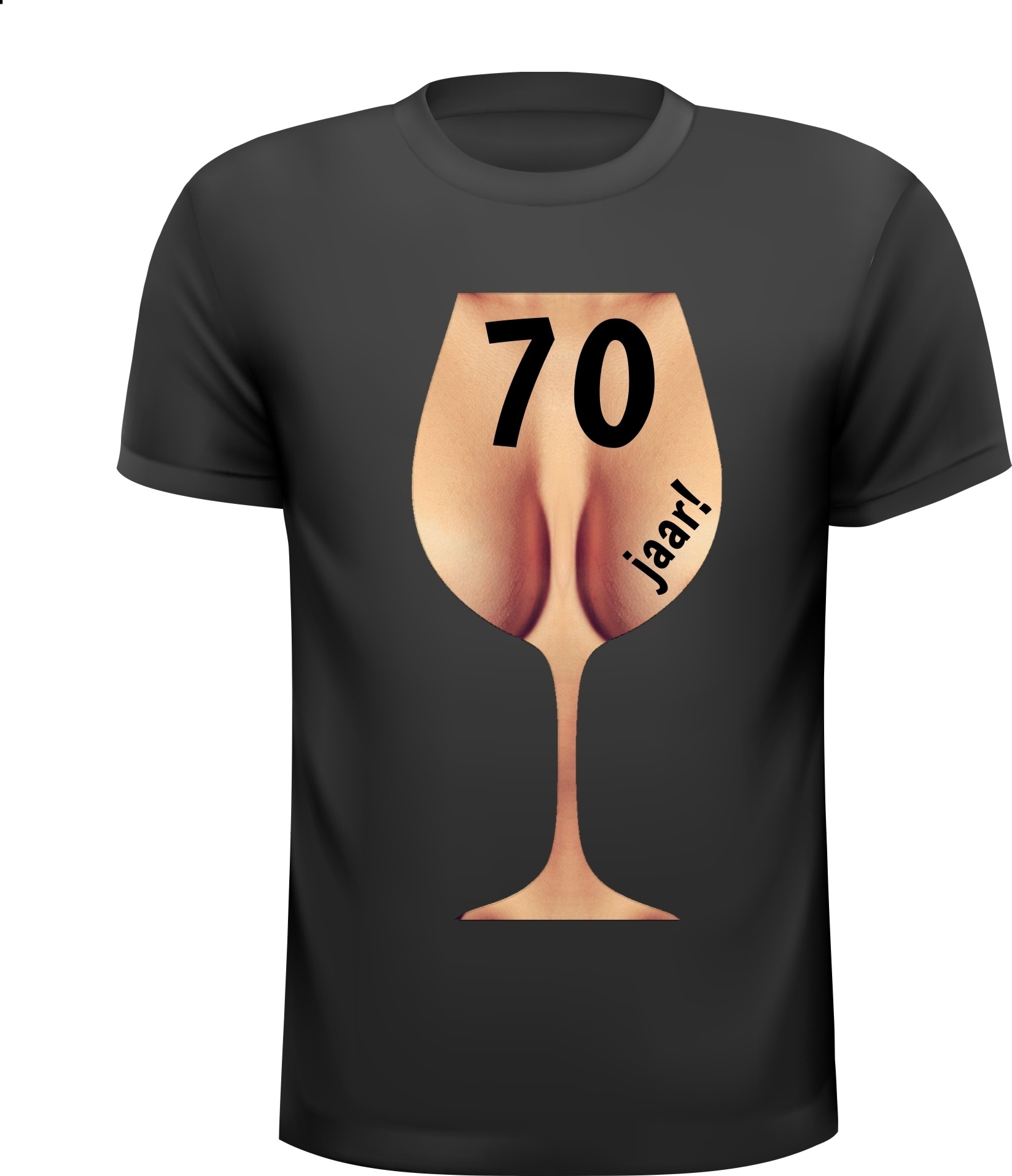 verjaardagscadeau sexy ondeugend 70 jarige shirt borsten wijnglas opwindend