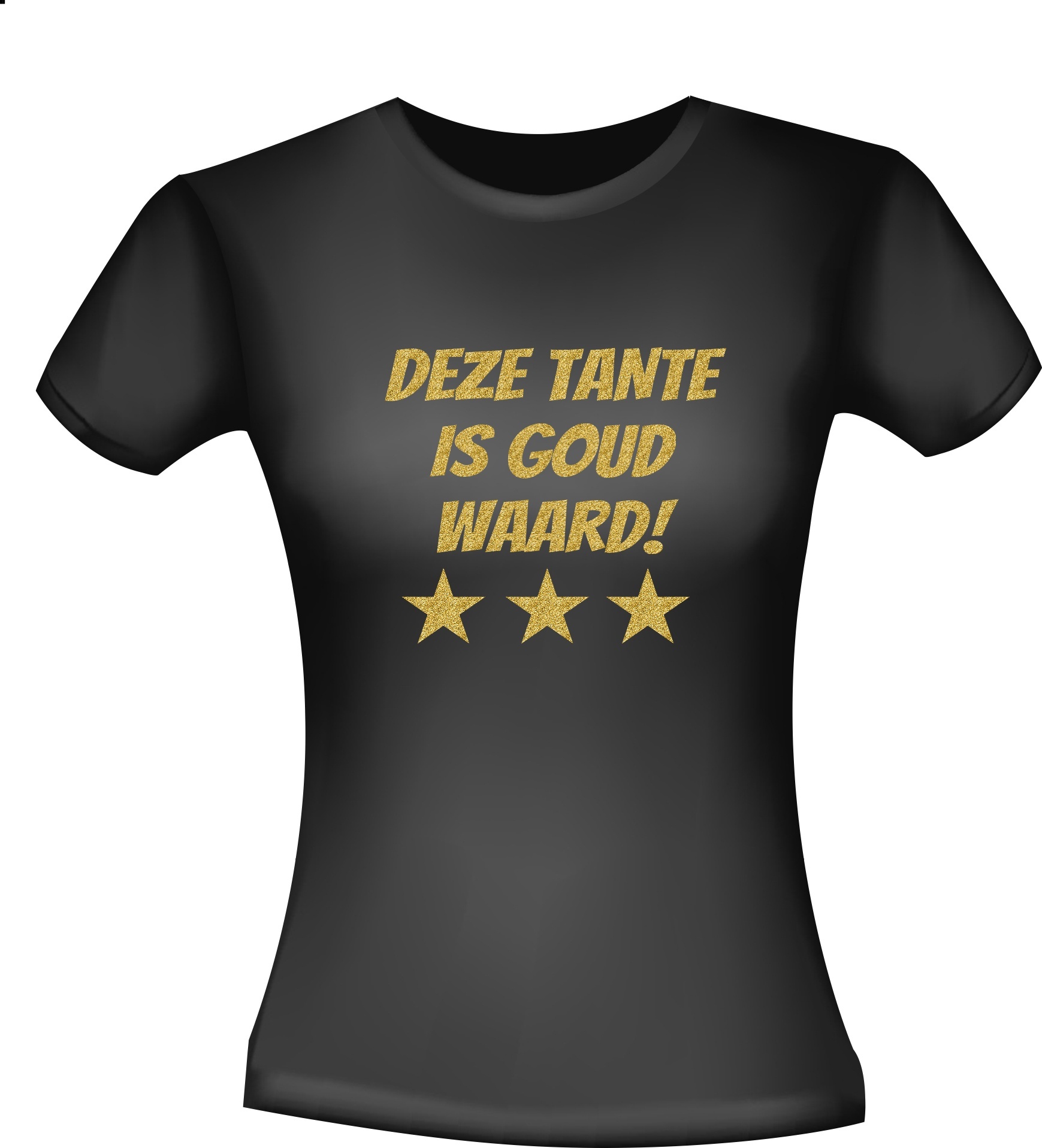 Deze tante is goud waard shirt glitter goud