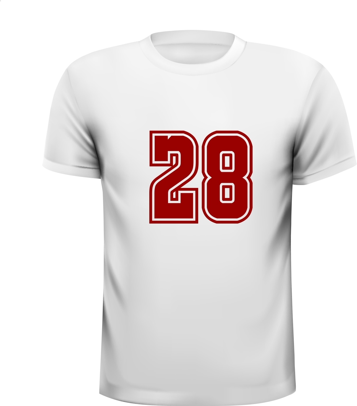 getal 28 leeftijd shirt verjaardag cijfer