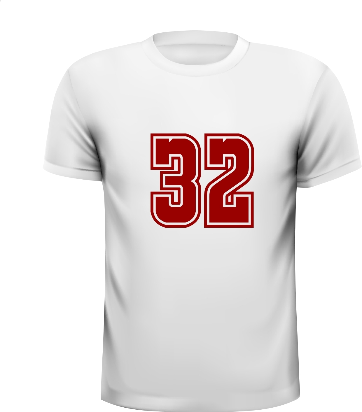 getal 32 cijfer t-shirt leeftijd