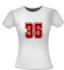 foto 2 getal 35 cijfer T-shirt wit