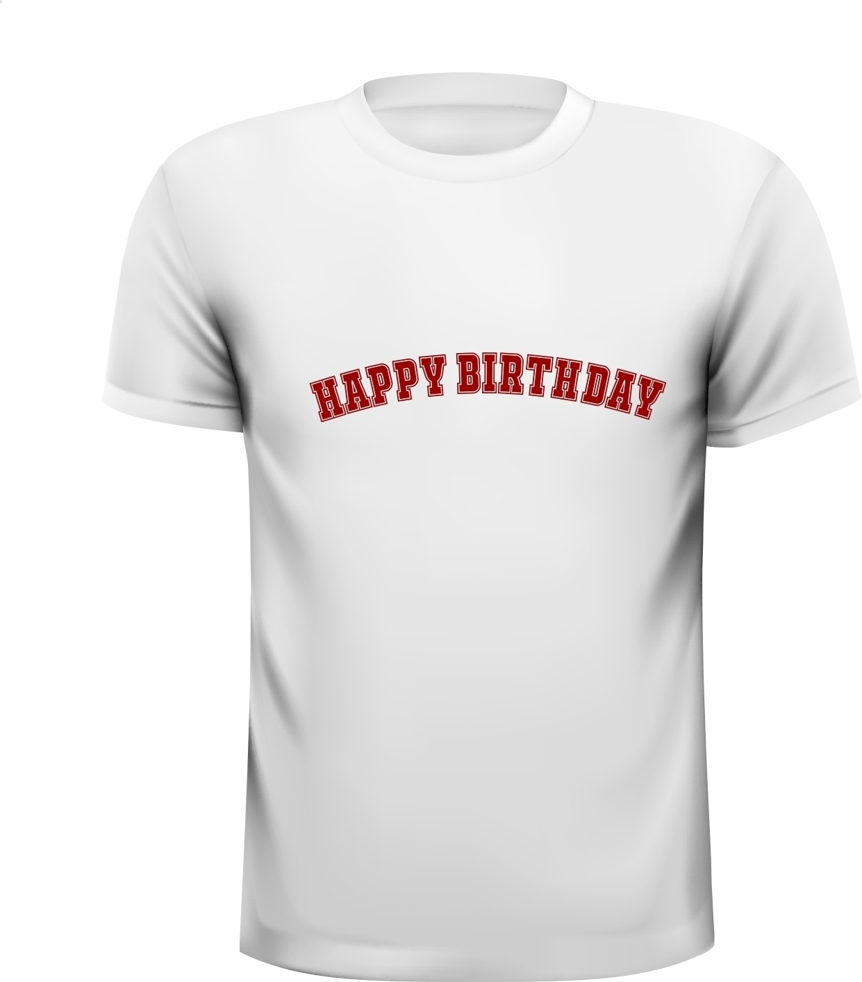 happy birthday robijnrode letters wit t-shirt