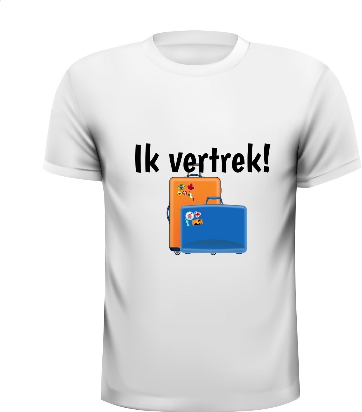 Ik vertrek reizen vakantie T-shirt koffers