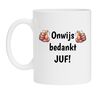 Koffiemok onwijs bedankt juf bedankje afscheid basisschool juffrouw