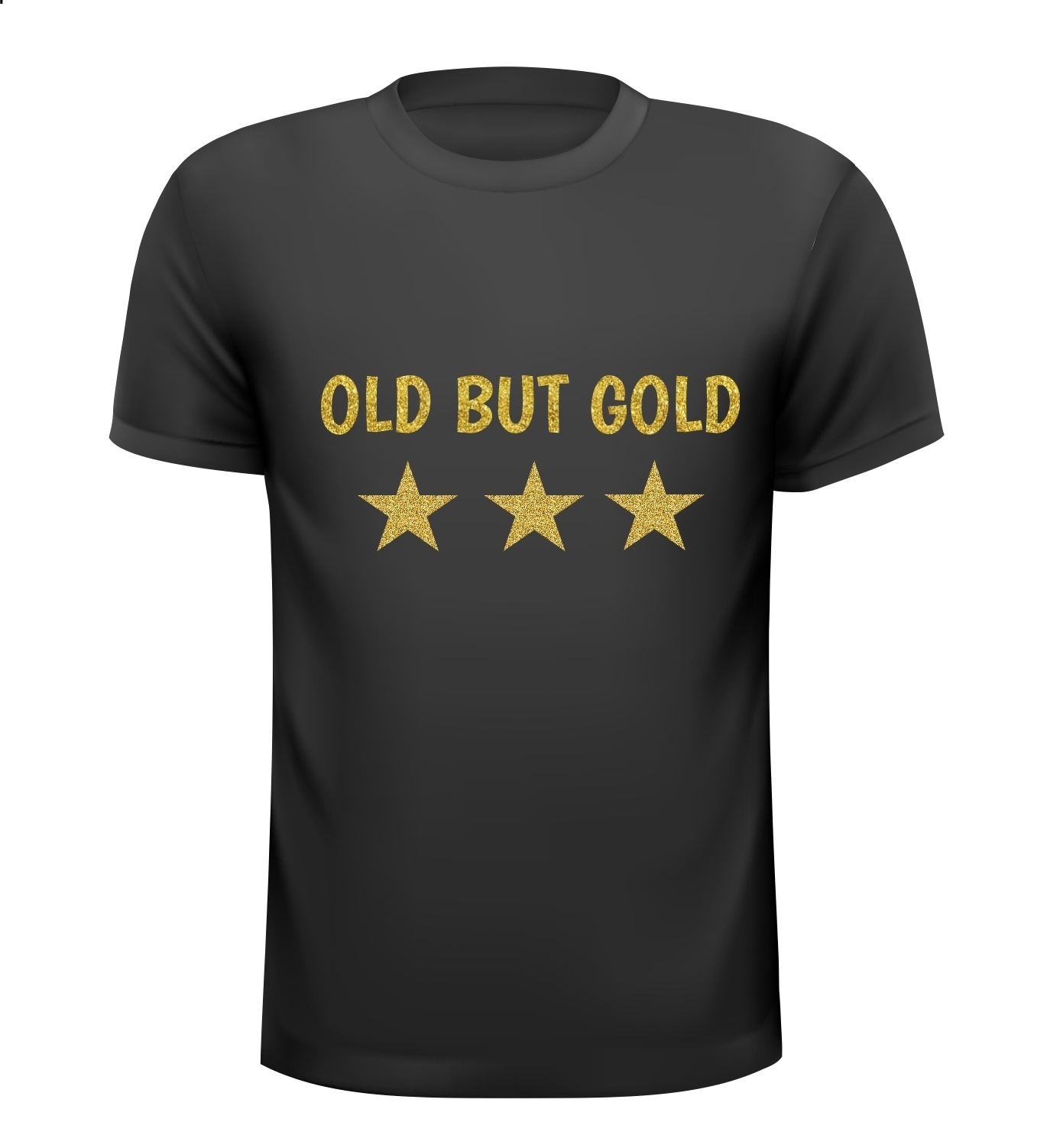 Old but gold T-shirt grappig leuk glitter goud