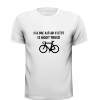 foto 3 Hij die altijd fietst is nooit thuis T-shirt racefiets grappig leuk wielrenner