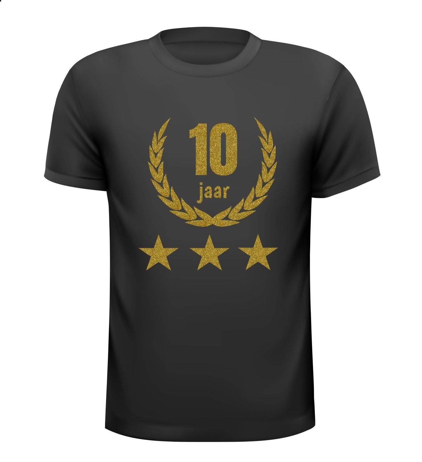 10 jaar jubileum glitter goud shirt