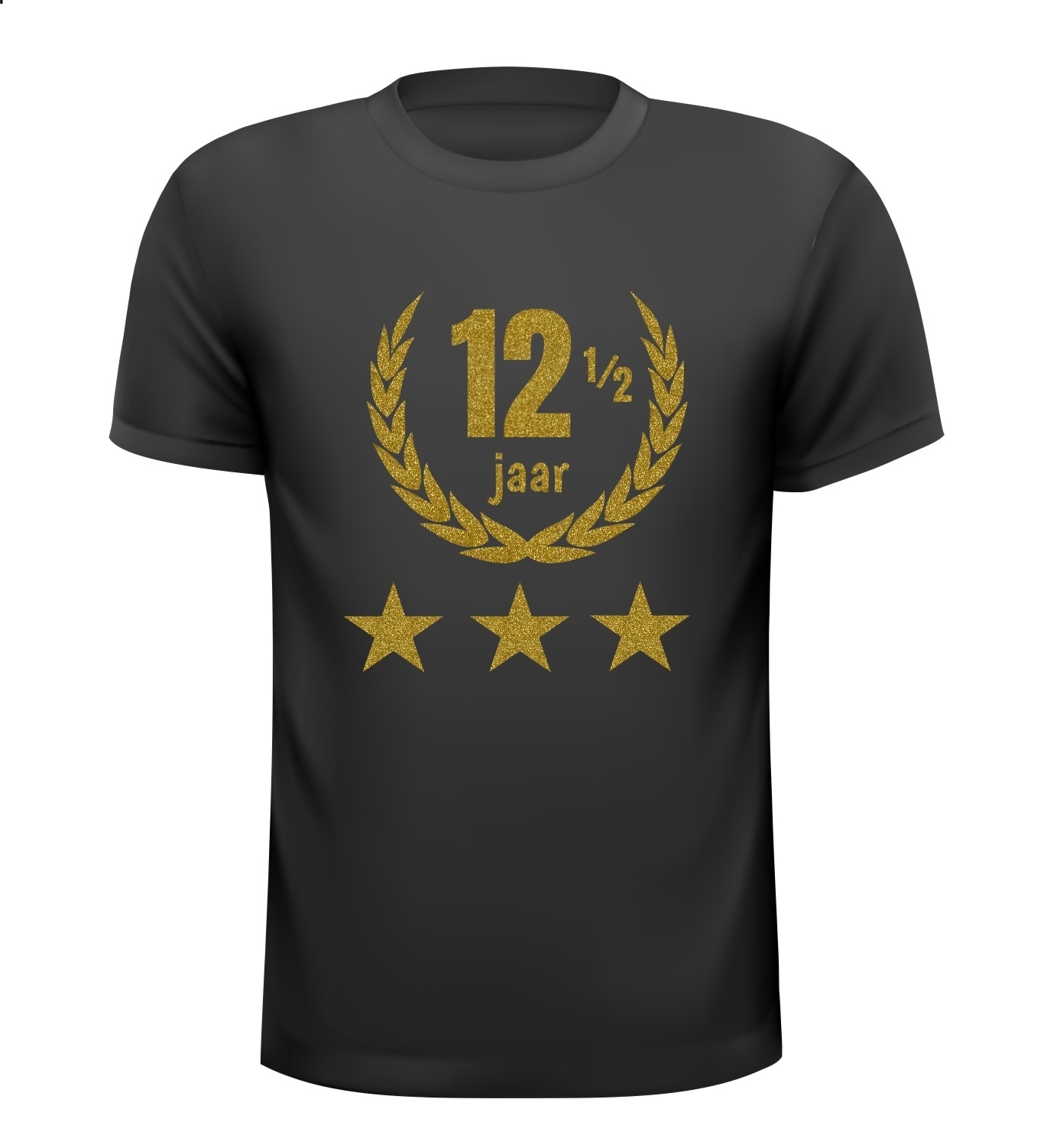 12,5 jaar jubileum glitter goud T-shirt