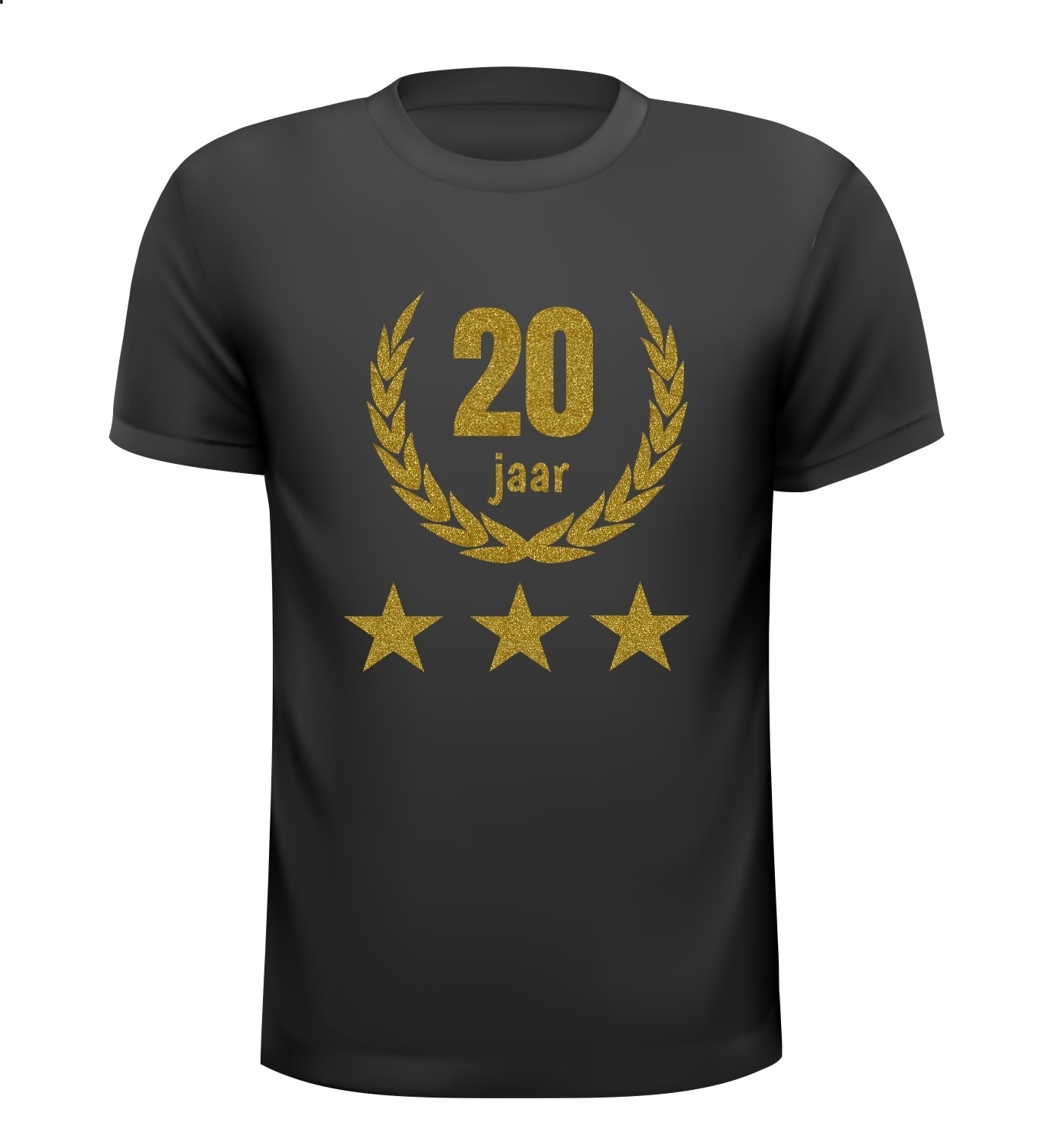 20 jaar jubileum glitter goud T-shirt