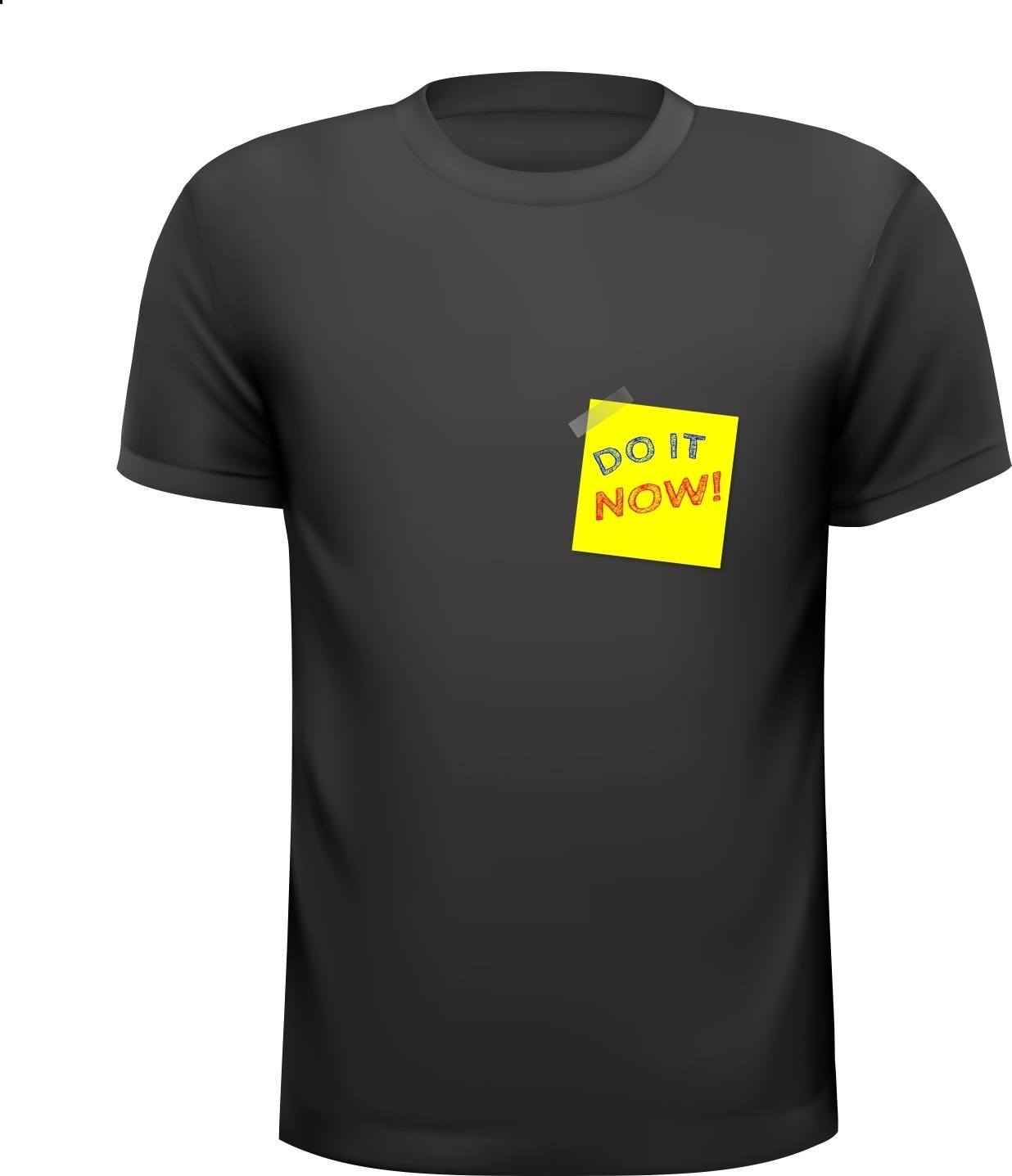 do it now T-shirt gele memo notitie