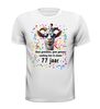 foto 13 Feestelijk verjaardag shirt vrolijk en kleurrijk 77 jaar print met ballonnen en geit