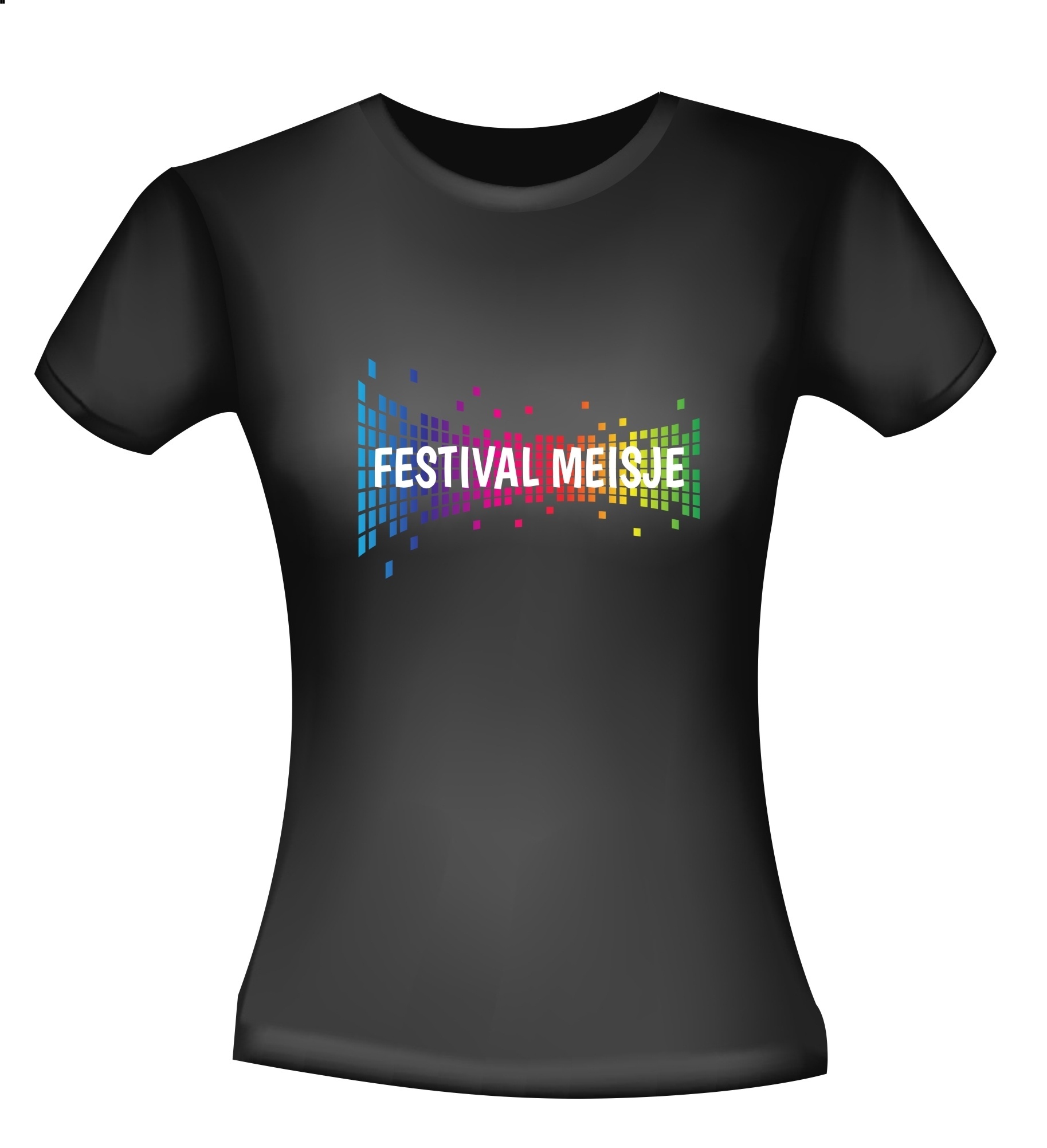 festival meisje T-shirt kleurrijk vrolijk