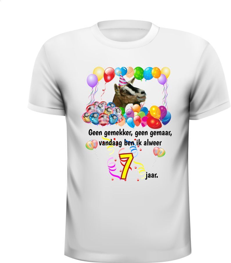 Full colour verjaardag shirt voor een jarige van de leeftijd 7 jaar