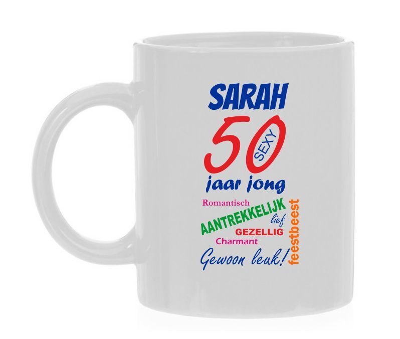 Leuke verjaardag mok 50 jaar sarah 