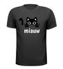 Miauw kat poes poezen grappig denkende kat T-shirt grappig
