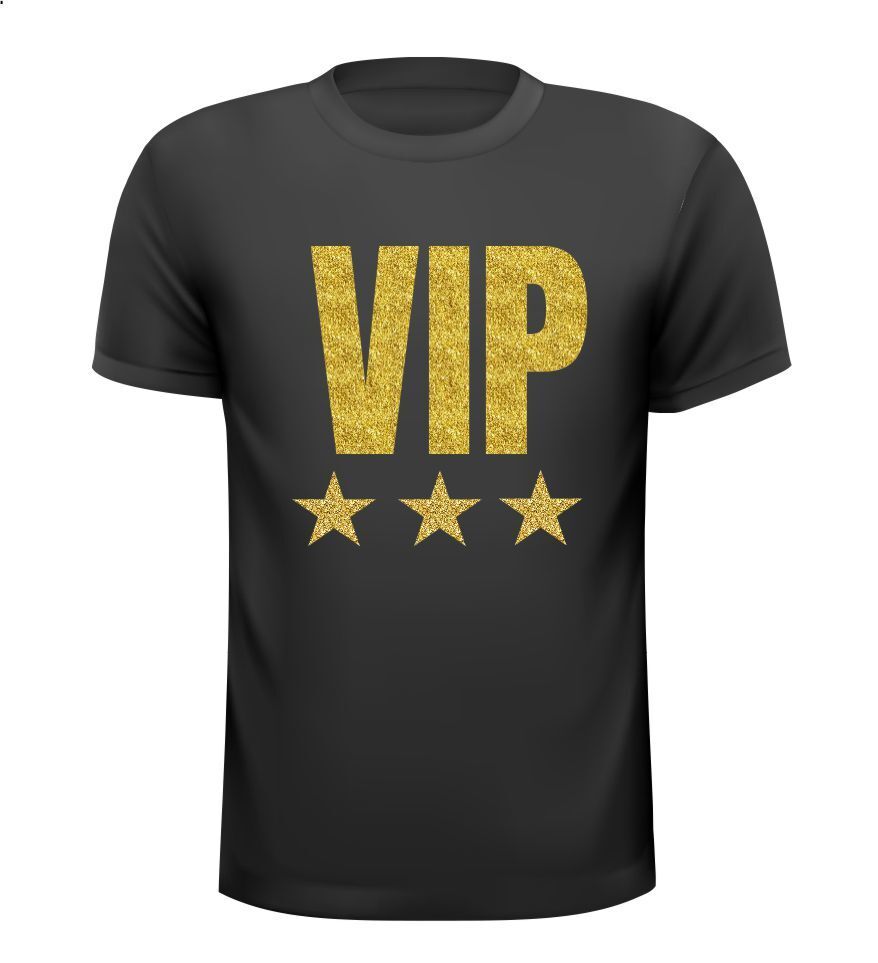 VIP T-shirt met gouden letters glitter stijlvol glamour