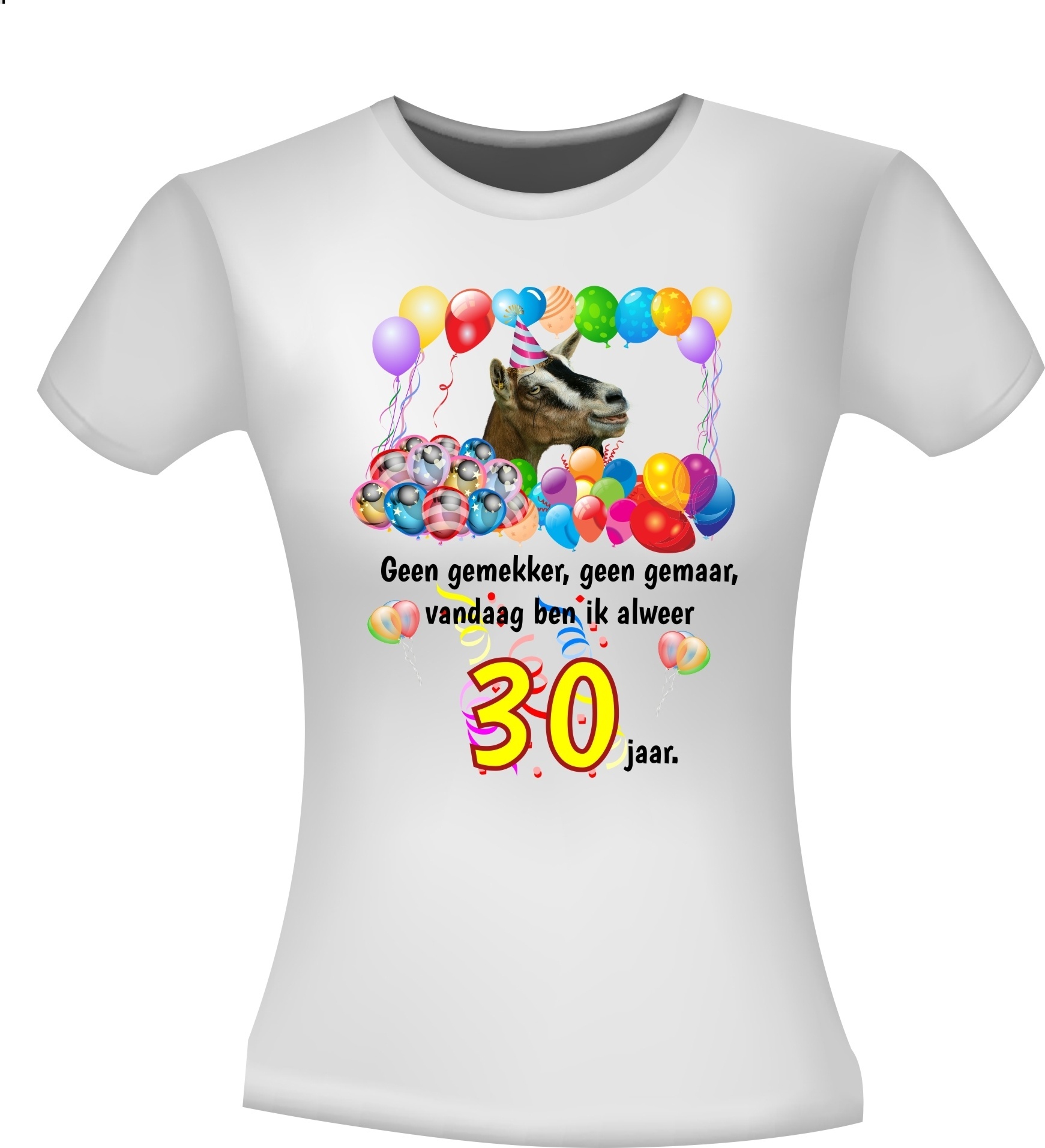 Nieuw Vrolijk en kleurrijk verjaardag shirt 30 jaar met WP-38