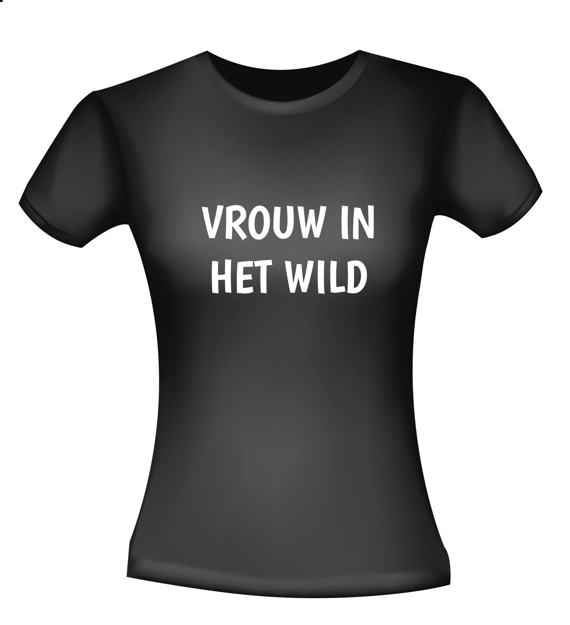 Vrouw in het wild T-shirt dames