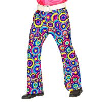 Broek disco jaren 70 retro print koning van de dansvloer Broek disco jaren 70 retro print koning van de dansvloer