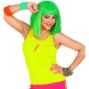Disco tanktop neon geel dame voor kleurrijke foute party