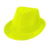 Fedora hoed neon geel voor een leuke foute party