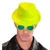 foto 2 Fedora hoed neon geel voor een leuke foute party
