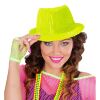 foto 3 Fedora hoed neon geel voor een leuke foute party