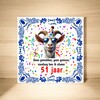 foto 2 Feestelijk spreukentegeltje cadeau 51 jaar verjaardag