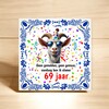 foto 3 Feestelijke verjaardagstegel 69 jaar met grappige tekst en foto geit