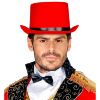 foto 2 Hoge hoed in het rood met zwarte band circus directeur
