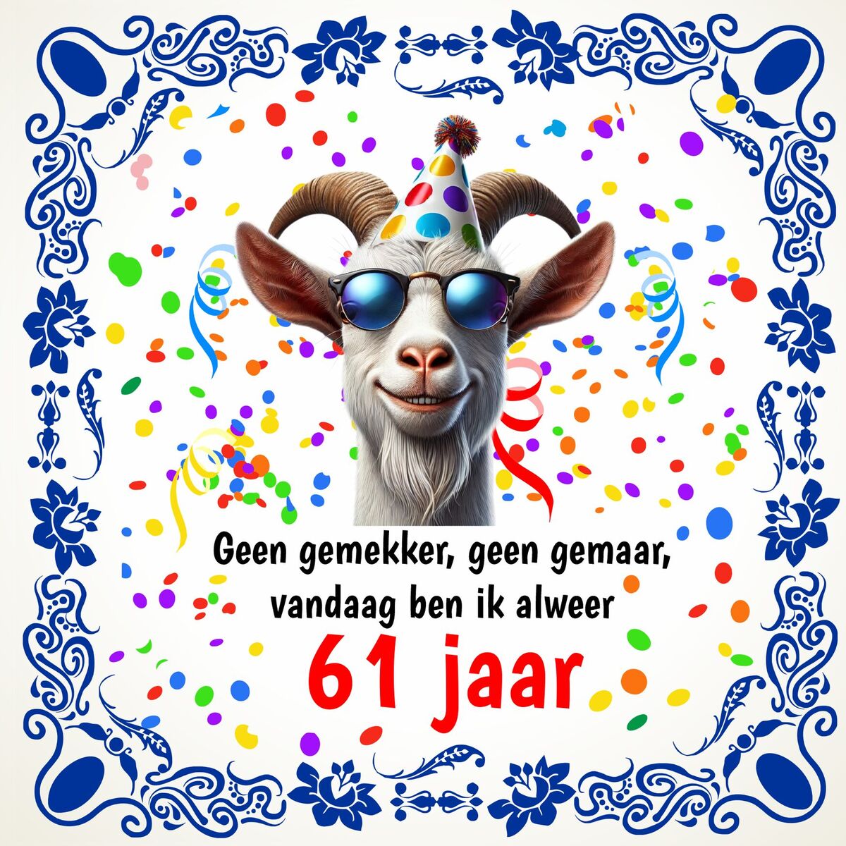 Leeftijd tegeltje 61 jaar verjaardag 