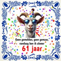 Leeftijd tegeltje 61 jaar verjaardag Leeftijd tegeltje 61 jaar verjaardag