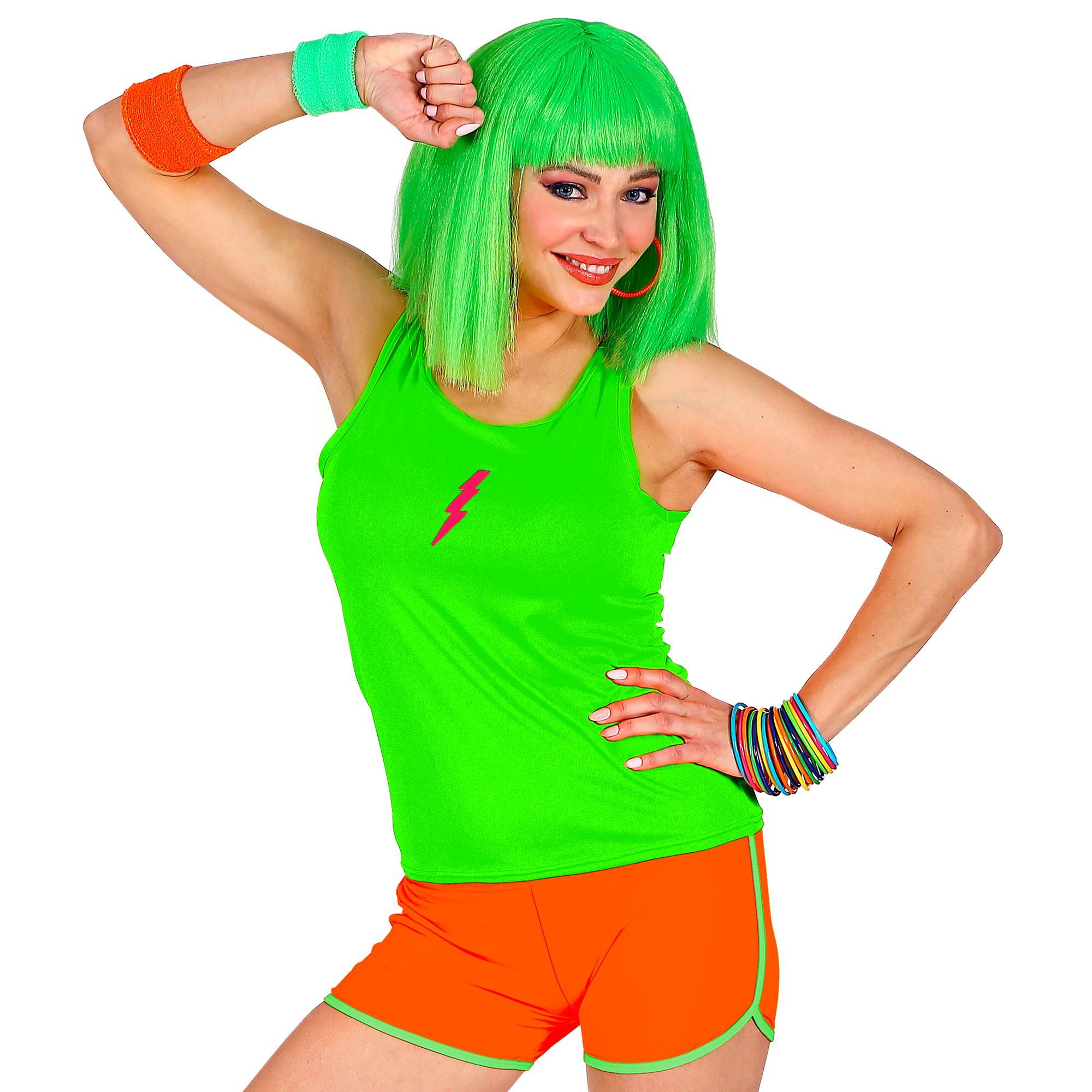 Neon oranje hotpants sportief voor een leuk disco feest of foute party dames