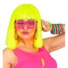 foto 4 Neon roze bril met luikjes disco