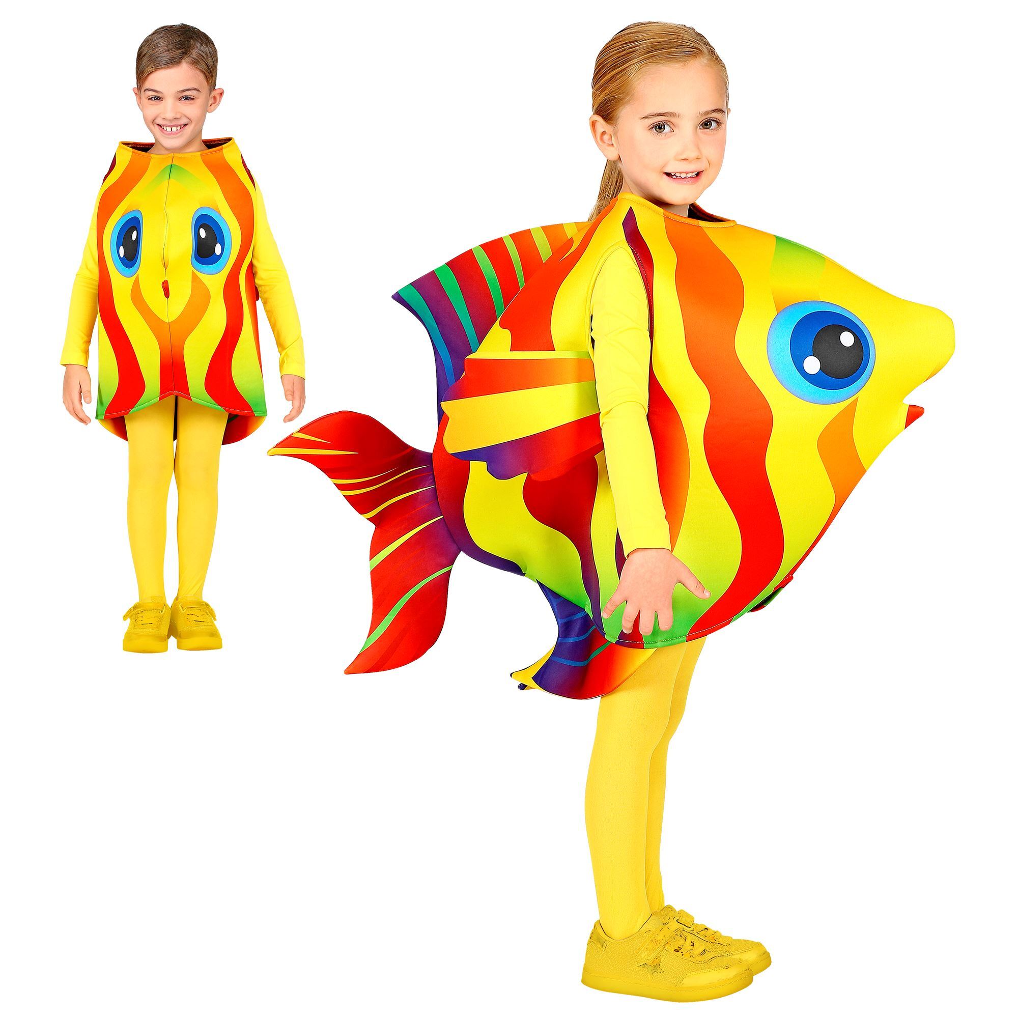 Subtropisch kleurrijk vissen kostuum kind vis in het water