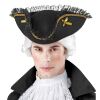 foto 3 Tricorn driesteek goude stiksels met zwart kant edelman en piraat