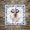 foto 3 Verjaardagstegel leeftijd 41 met leuke spreuk en grappige print geit